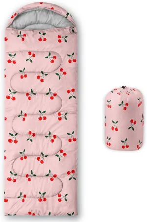 AILONEN Blue Butterfly Sleeping Bags,Lightweight & Waterproof,3 Season Warm & Cool Weather,Fairy Forest Flower Sleeping Bags for Kids,Girls,Adults,Travelling,Outdoors