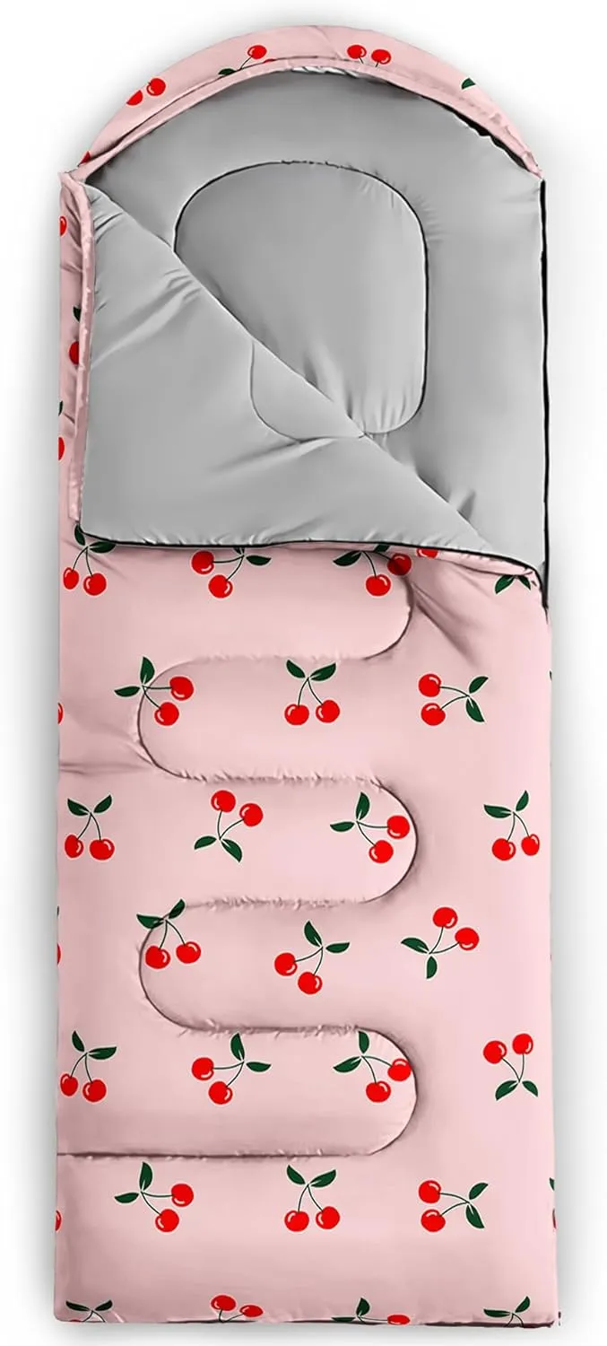 AILONEN Blue Butterfly Sleeping Bags,Lightweight & Waterproof,3 Season Warm & Cool Weather,Fairy Forest Flower Sleeping Bags for Kids,Girls,Adults,Travelling,Outdoors