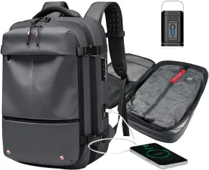 Air Vacuum Backpack with USB Charging Port,Vacpack Backpack with Removable Vacuum Bag, Expandable Air Back with Lock and Pump, Vacuum Compression Bag for Travel and Business