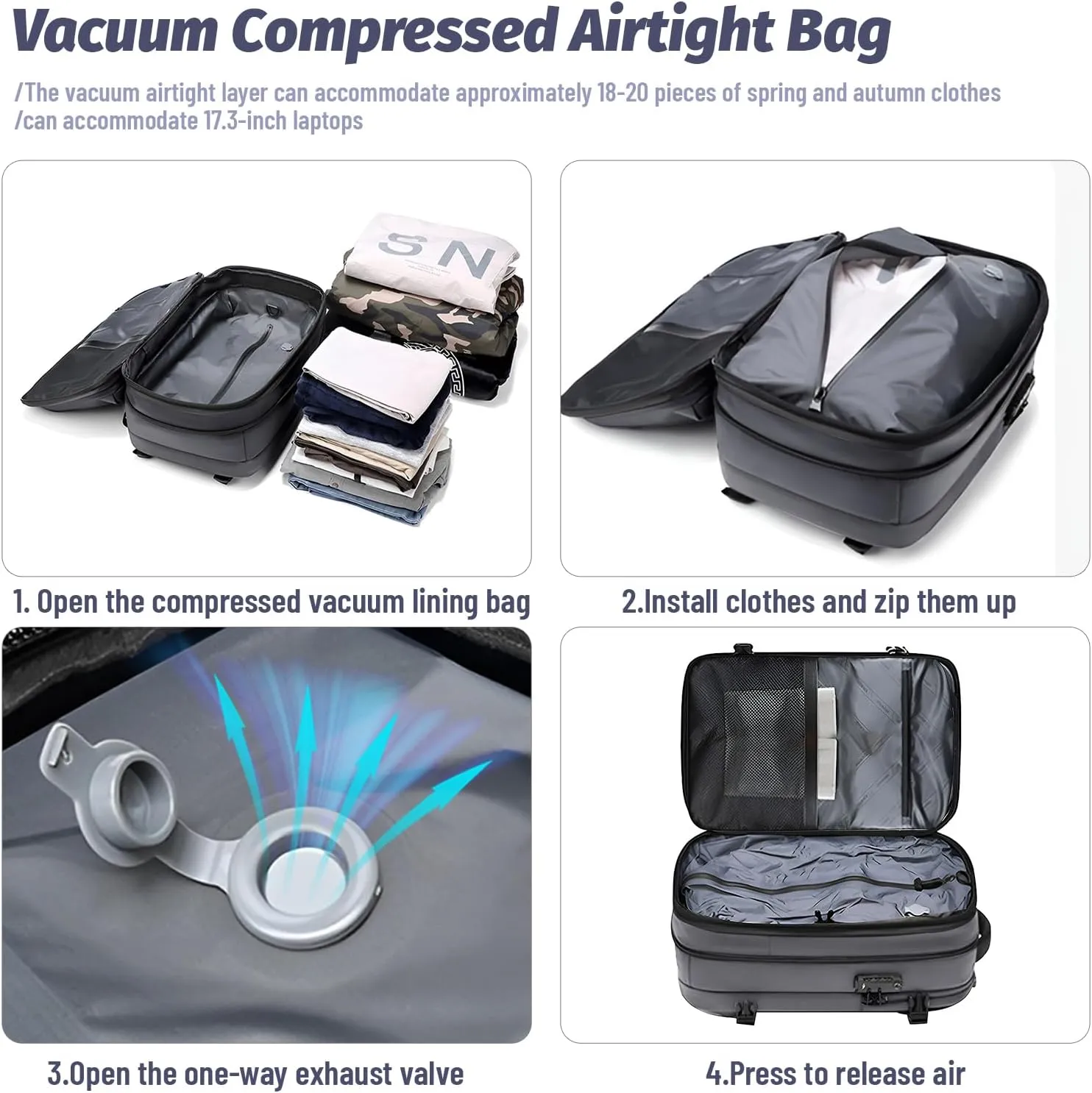 AirVault Vacuum Compression Travel Backpack
