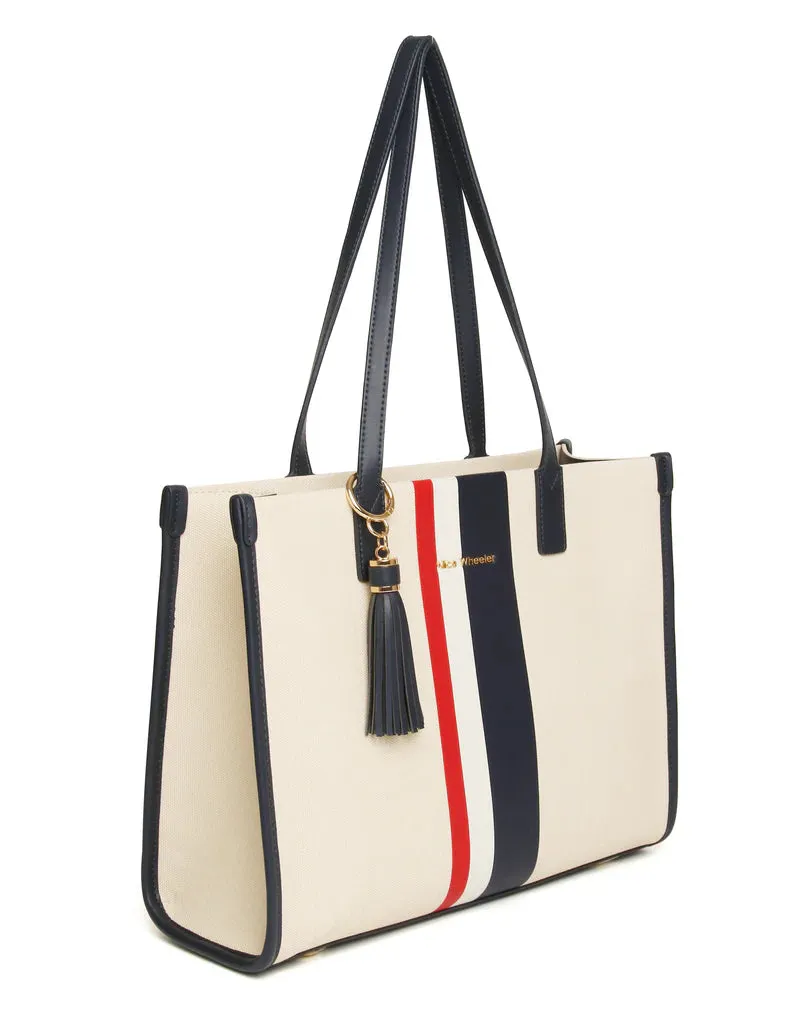 Alice Wheeler - Navy Stripe Amalfi Tote Bag