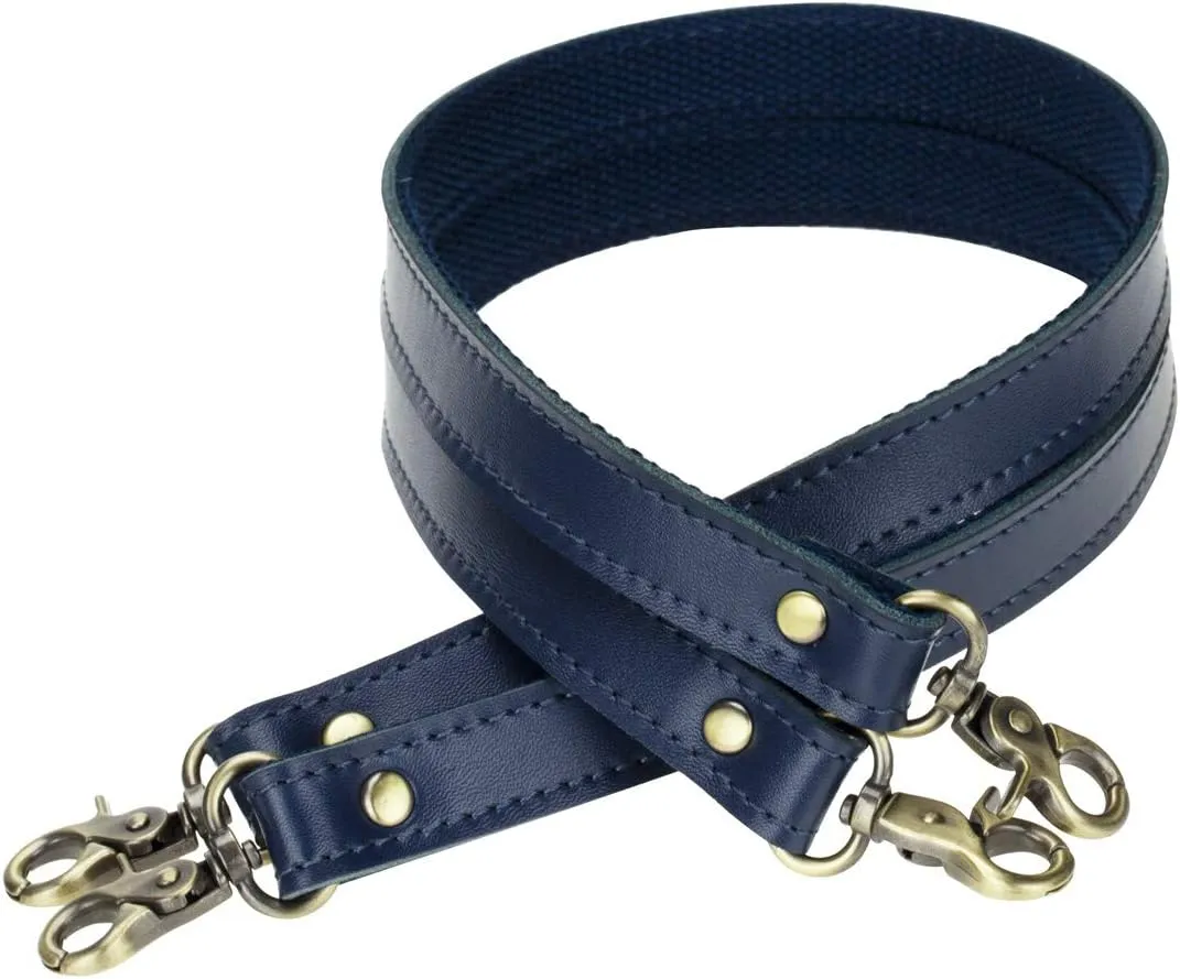 Allzedream Genuine Leather Purse Strap Sewing Canvas Replacement Handbag Shoulder Bag 2 Pcs