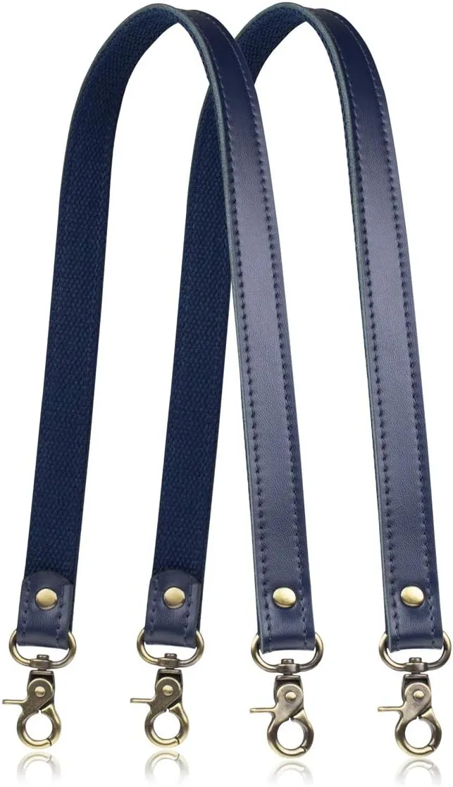 Allzedream Genuine Leather Purse Strap Sewing Canvas Replacement Handbag Shoulder Bag 2 Pcs