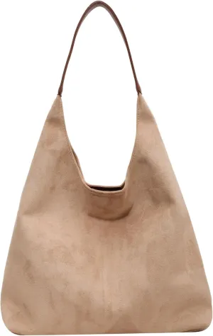 ALUWU Suede Bags for Women 2024 Retro Faux Suede Handbag Slouchy Hobo Bag Fall Purse