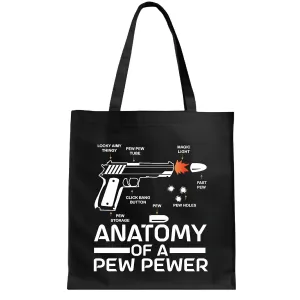 Ammo Gun Amendment Meme Lovers Anatomy of a Pew Pewer Gifts Ideal Presents for Firearm Enthusiasts Navy Black Multicolor Canvas Tote Bag