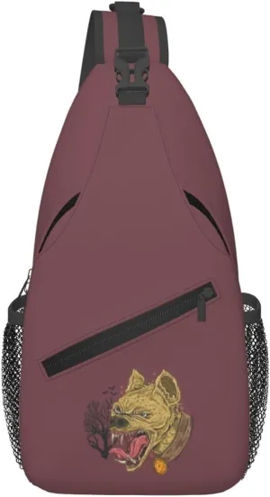 Angry Hyenas Crossbody Bags For Women Men Chest Backpack Gym Shoulder Bag Travel Outdoor Sports Casual Crossbody Bags