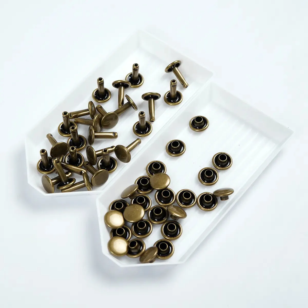 Antique 9.2mm x 12.7mm Solid Brass Double Cap Rivets 25 Pack