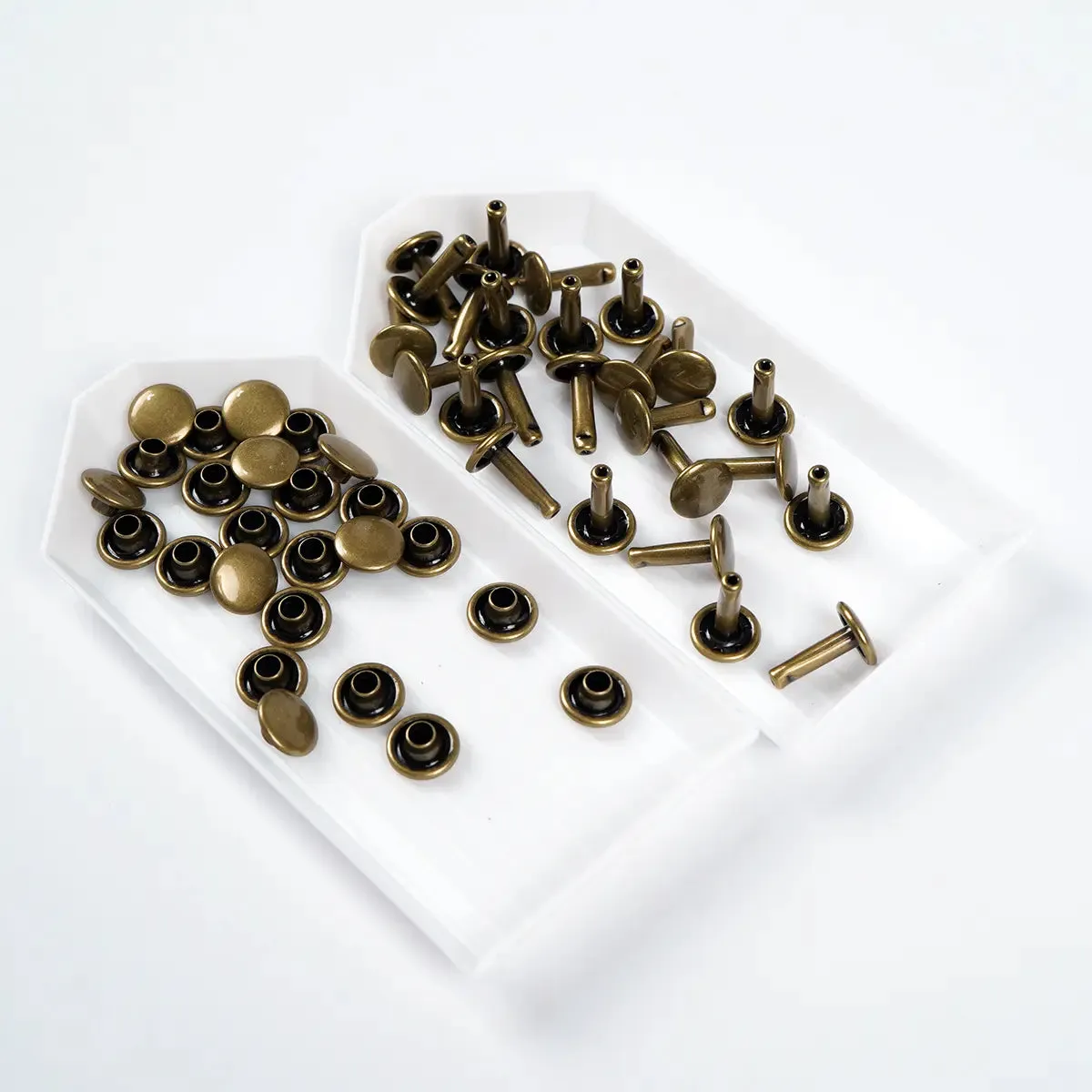 Antique 9.2mm x 12.7mm Solid Brass Double Cap Rivets 25 Pack