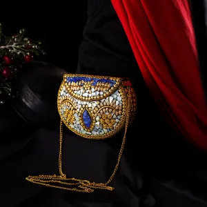 Antique Blue & Gold Gem Clutch
