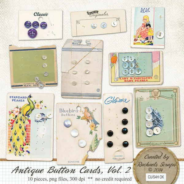 Antique Button Cards, Volume 02