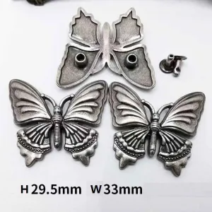 Antique Silver Butterfly Rivets Decorative Metal Stud Buttons 30PCS
