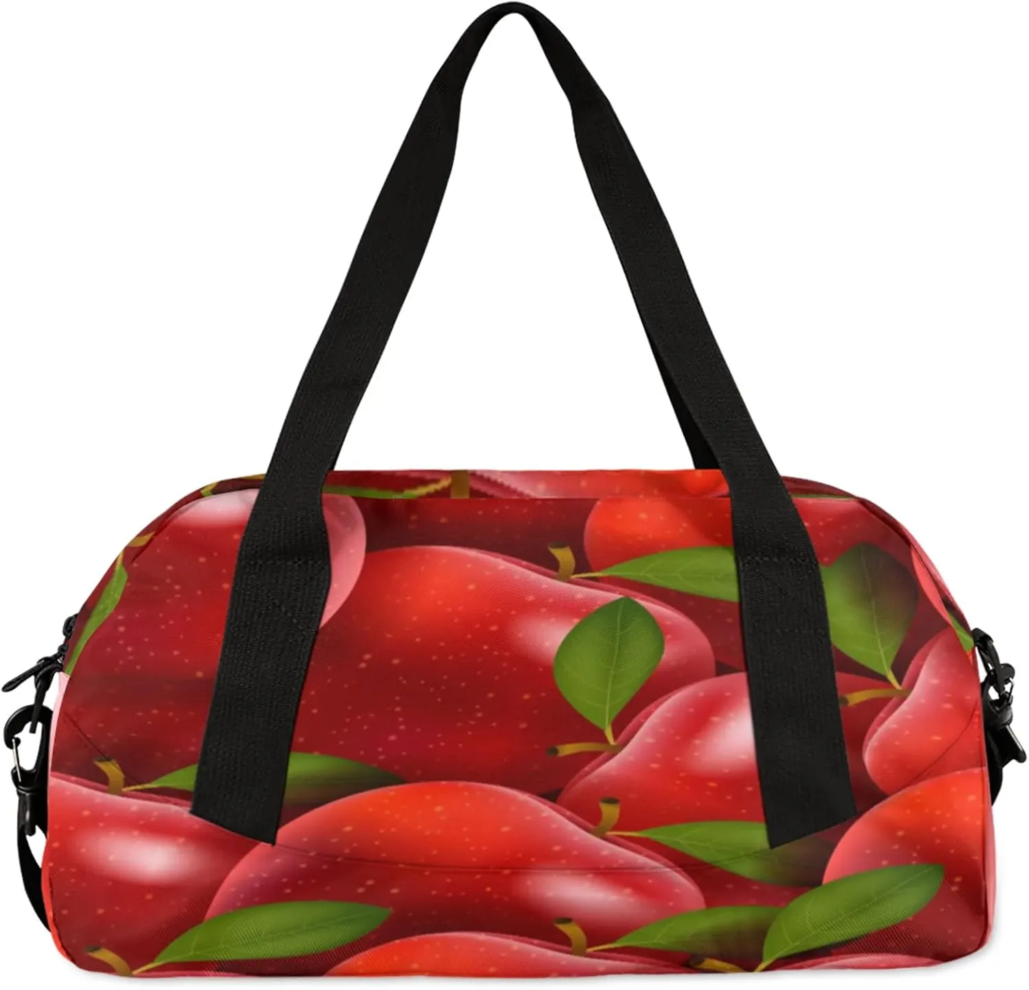 Apples Pattern Kids Duffel Bag Lightweight Waterproof Sports Gym Bag with Front Zipper Pocket Foldable Weekender Overnight Bag for School Practice Gymnastic Ballet