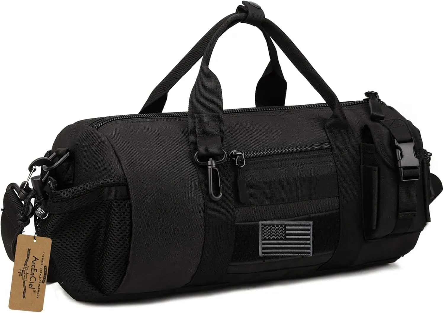 ArcEnCiel Small Tactical Duffle Bag Men Gym Pack Molle Shoulder Bags Shoes Storage Sports Handbag with Patch
