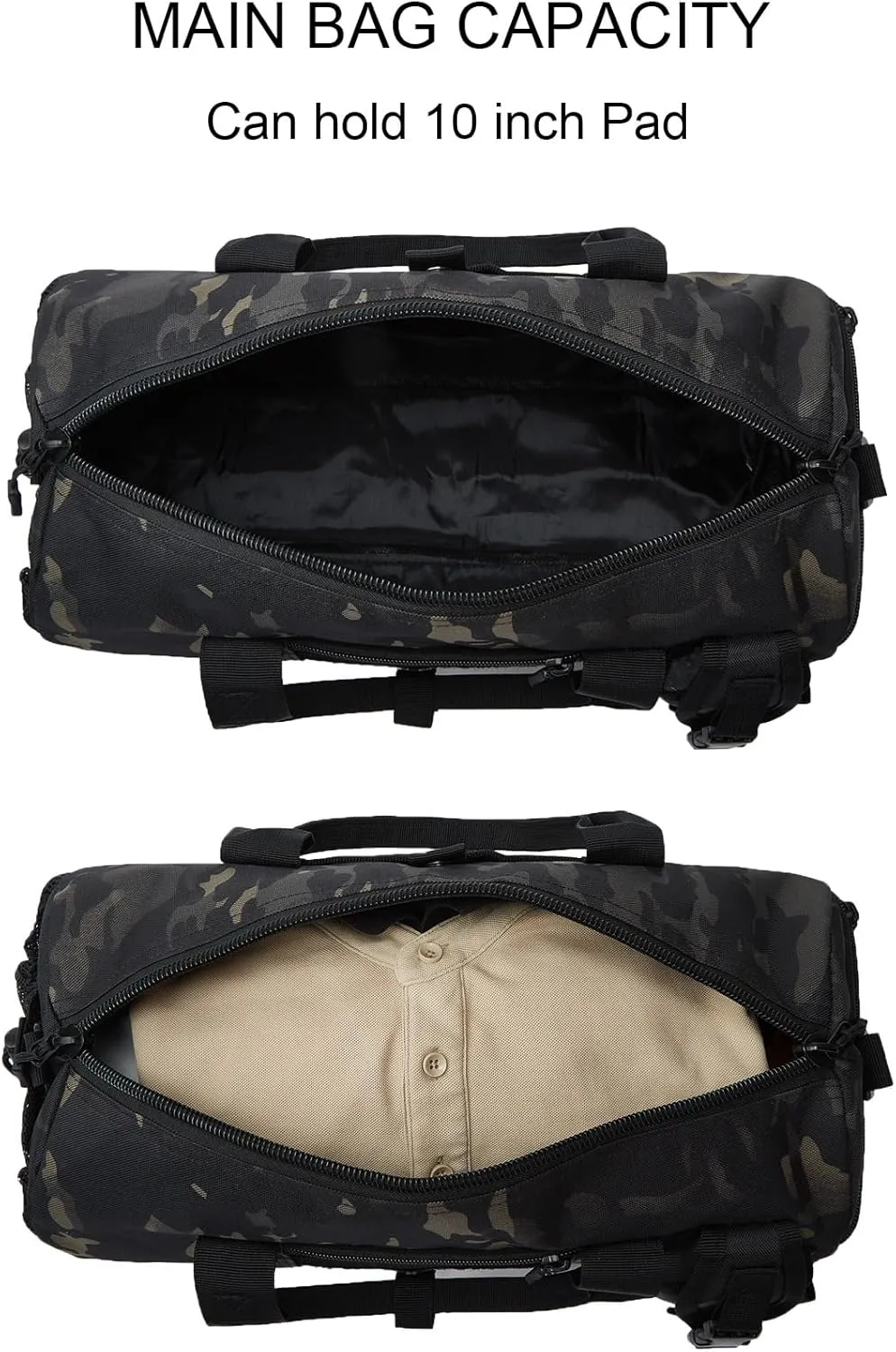 ArcEnCiel Small Tactical Duffle Bag Men Gym Pack Molle Shoulder Bags Shoes Storage Sports Handbag with Patch