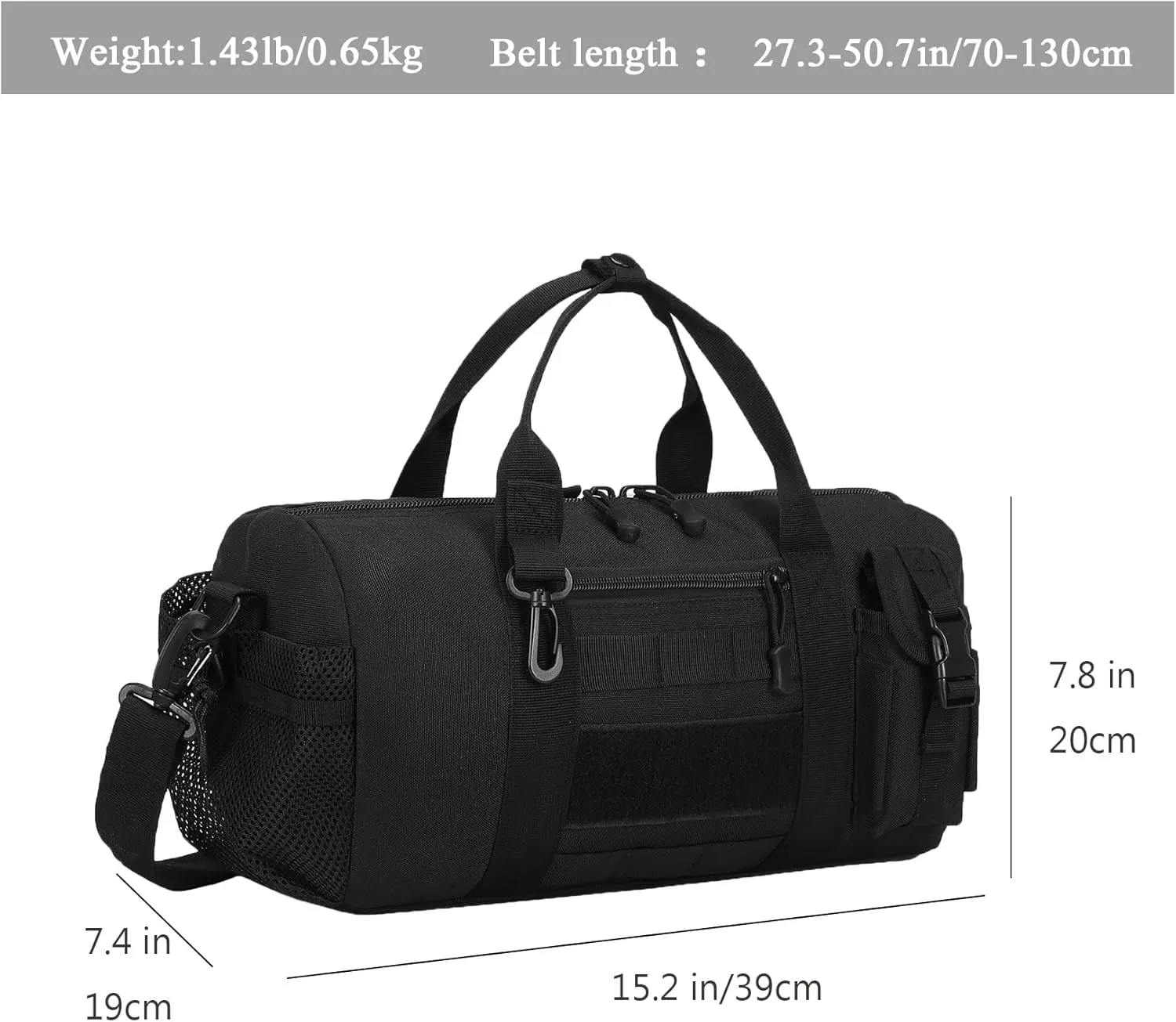 ArcEnCiel Small Tactical Duffle Bag Men Gym Pack Molle Shoulder Bags Shoes Storage Sports Handbag with Patch