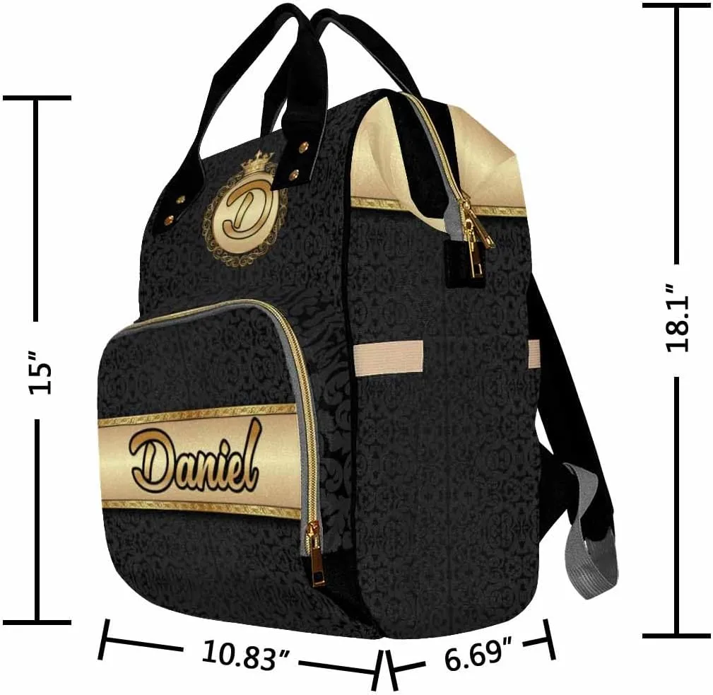 Artsadd Personalized Diaper Backpack for Mom, Custom Navy Blue Diaper Bag with Name Customized Nappy Bags Travel Shopping Casual Mommy Backpack for Mom