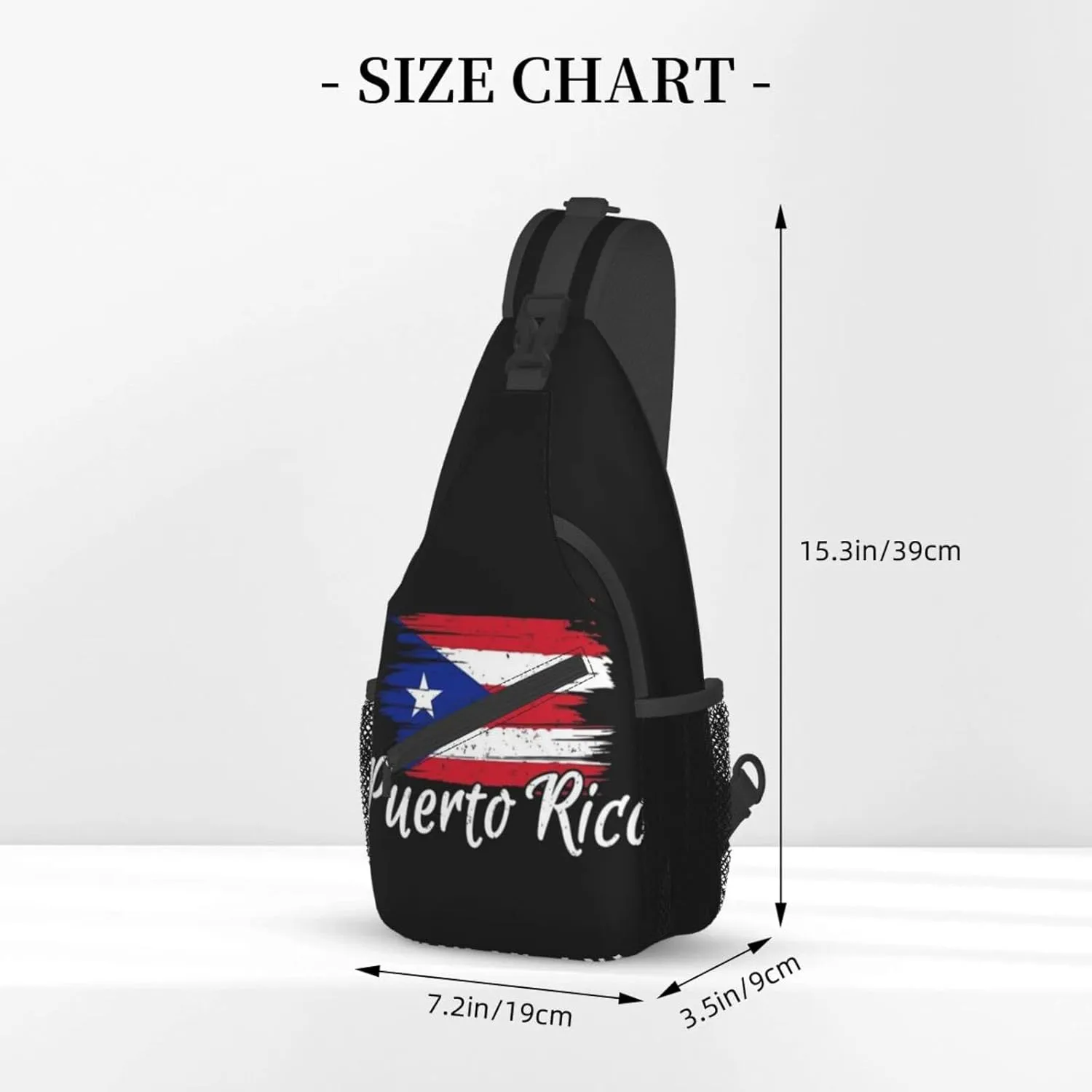 ASYG Puerto Rico Sling Bag Puerto Rico Flag Crossbody Chest Daypack Casual Backpack Puerto Shoulder Bag