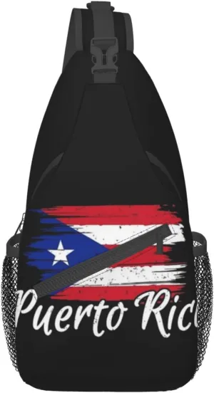 ASYG Puerto Rico Sling Bag Puerto Rico Flag Crossbody Chest Daypack Casual Backpack Puerto Shoulder Bag