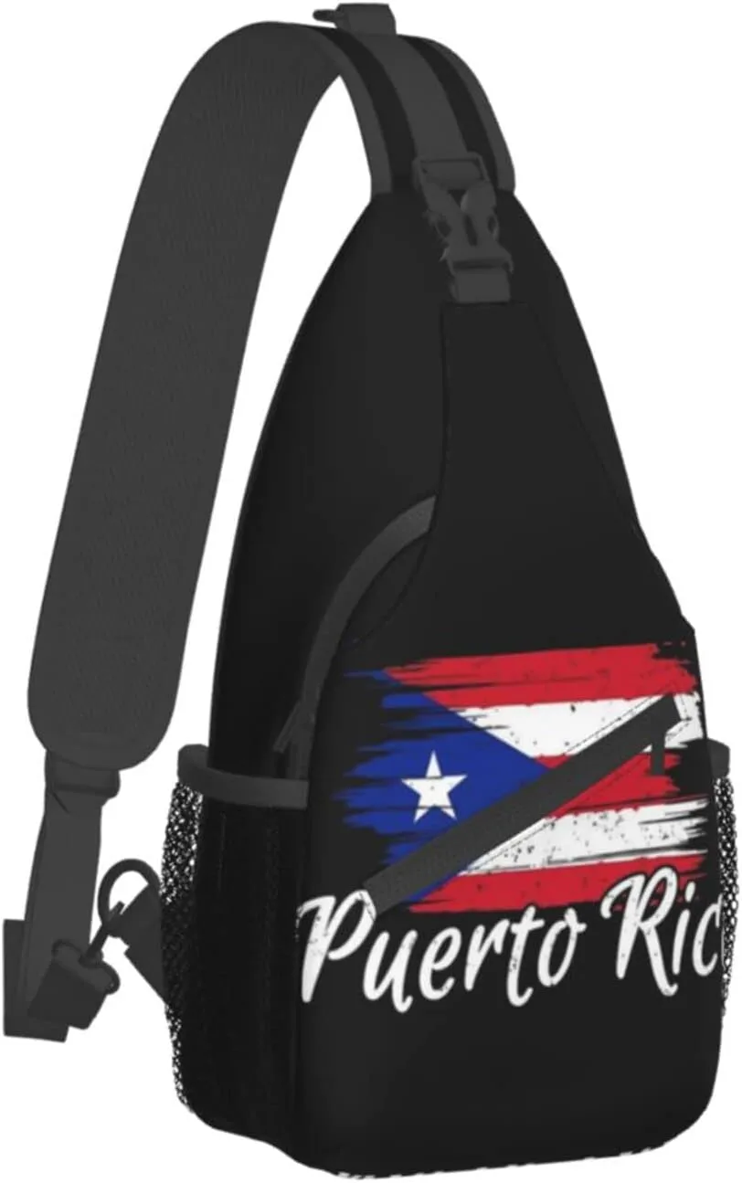 ASYG Puerto Rico Sling Bag Puerto Rico Flag Crossbody Chest Daypack Casual Backpack Puerto Shoulder Bag