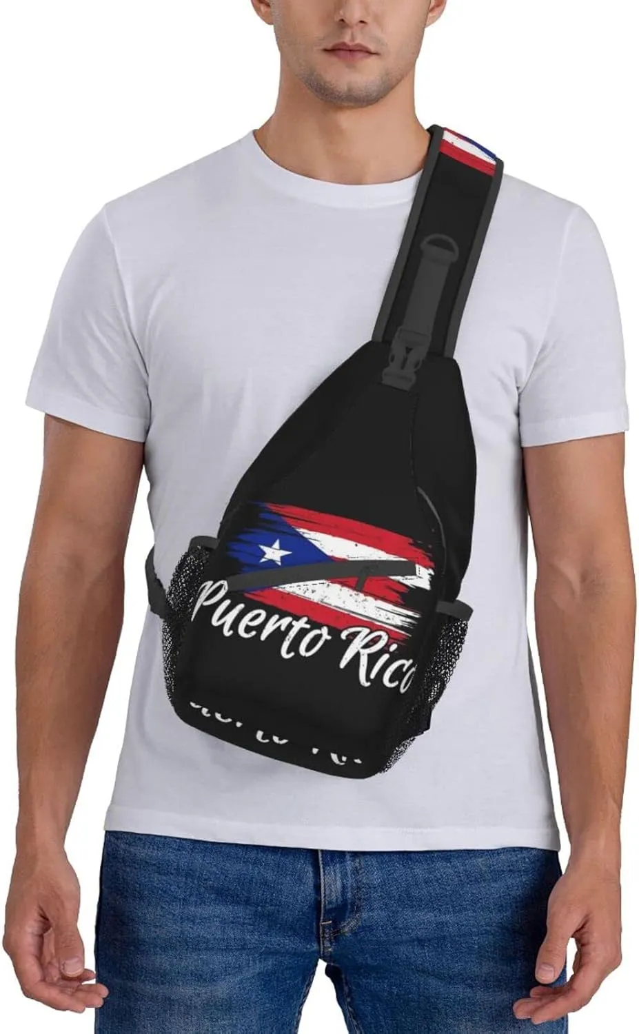 ASYG Puerto Rico Sling Bag Puerto Rico Flag Crossbody Chest Daypack Casual Backpack Puerto Shoulder Bag