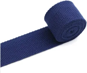 Aumey Cotton Webbing，Webbing Bag Handles, Bag Strap for Tote Bag Upholstery Webbing，78 Inch (Navy, Width=2 inch)