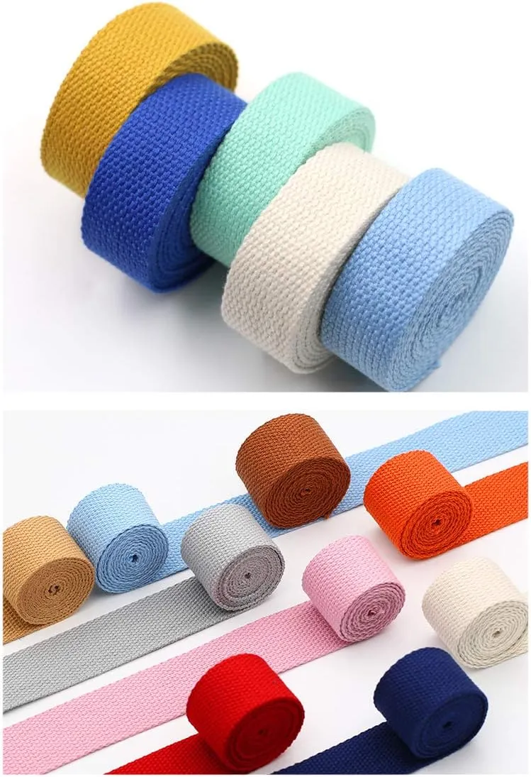 Aumey Cotton Webbing，Webbing Bag Handles, Bag Strap for Tote Bag Upholstery Webbing，78 Inch (Navy, Width=2 inch)
