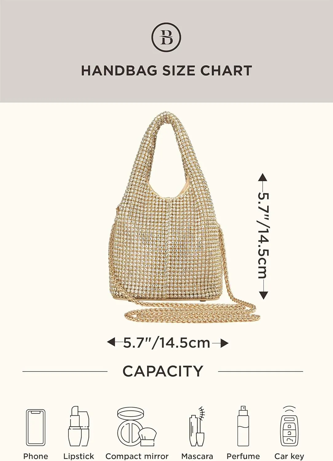 BABEYOND Clutch Purses for Women - Sparkly Evening Bags Glitter Rhinestone Portable Handbag for Party Prom Wedding