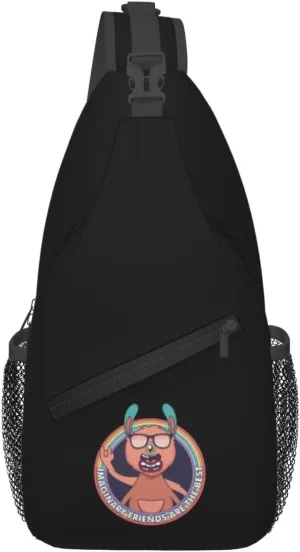 Badge-Happy Monster Crossbody Bags For Women Men Chest Backpack Gym Shoulder Bag Travel Outdoor Sports Casual Crossbody Bags