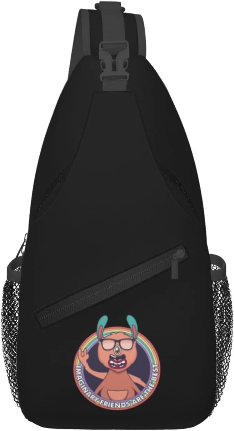 Badge-Happy Monster Crossbody Bags For Women Men Chest Backpack Gym Shoulder Bag Travel Outdoor Sports Casual Crossbody Bags