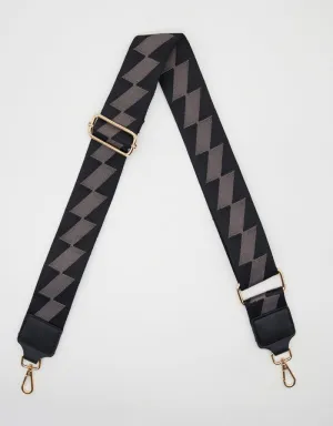Bag Strap - Blocked Black and Grey