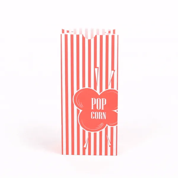 Bag Tek 1 oz Red Paper Popcorn Bag - 4 1/4" x 2 1/4" x 9 1/2" - 100 count box