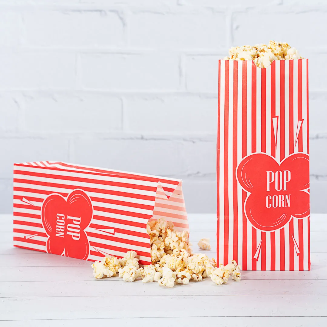 Bag Tek 1 oz Red Paper Popcorn Bag - 4 1/4" x 2 1/4" x 9 1/2" - 100 count box