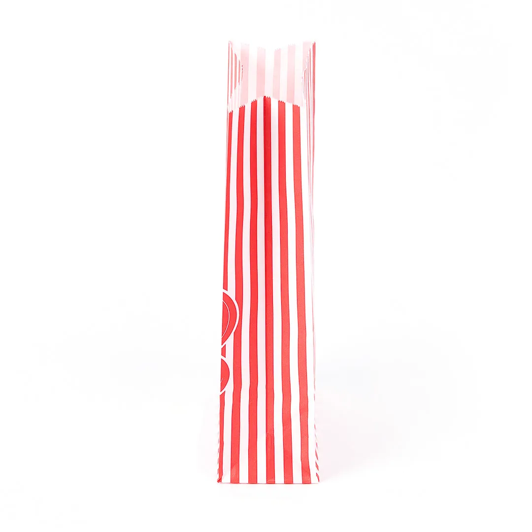 Bag Tek 1 oz Red Paper Popcorn Bag - 4 1/4" x 2 1/4" x 9 1/2" - 100 count box