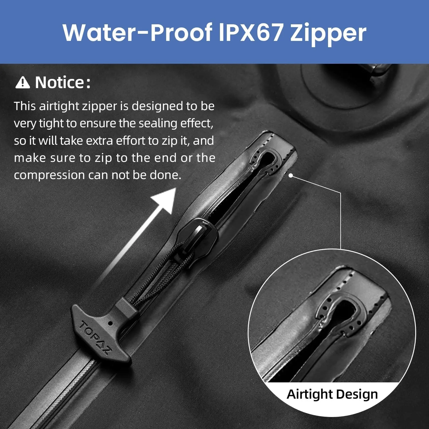 BAGAIL TPU Vacuum Bag for Travel, Reusable Compression Bag with IPX8 Waterproof Zipper, Save Space for Suitcase, Backpack and Carry on (Black, ExtraLarge, No Pump)
