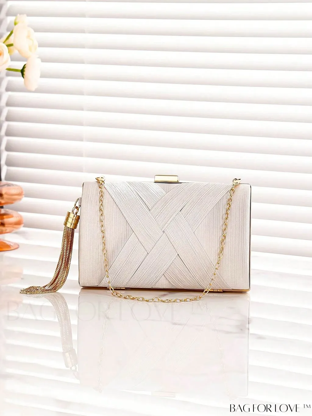 BagForLove - Chic Mini Chain Box Bag with Braided Detail and Tassel Accent