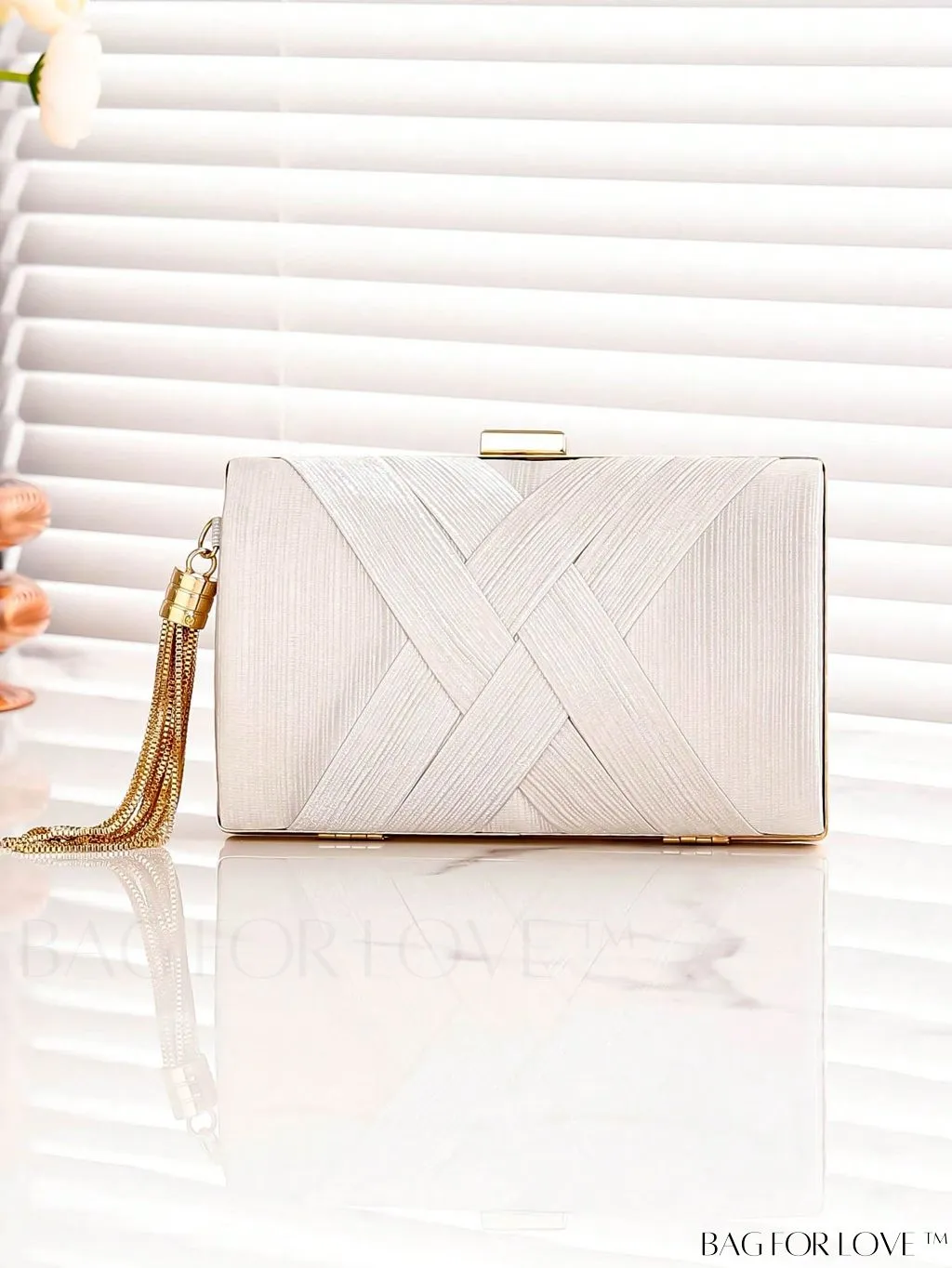 BagForLove - Chic Mini Chain Box Bag with Braided Detail and Tassel Accent