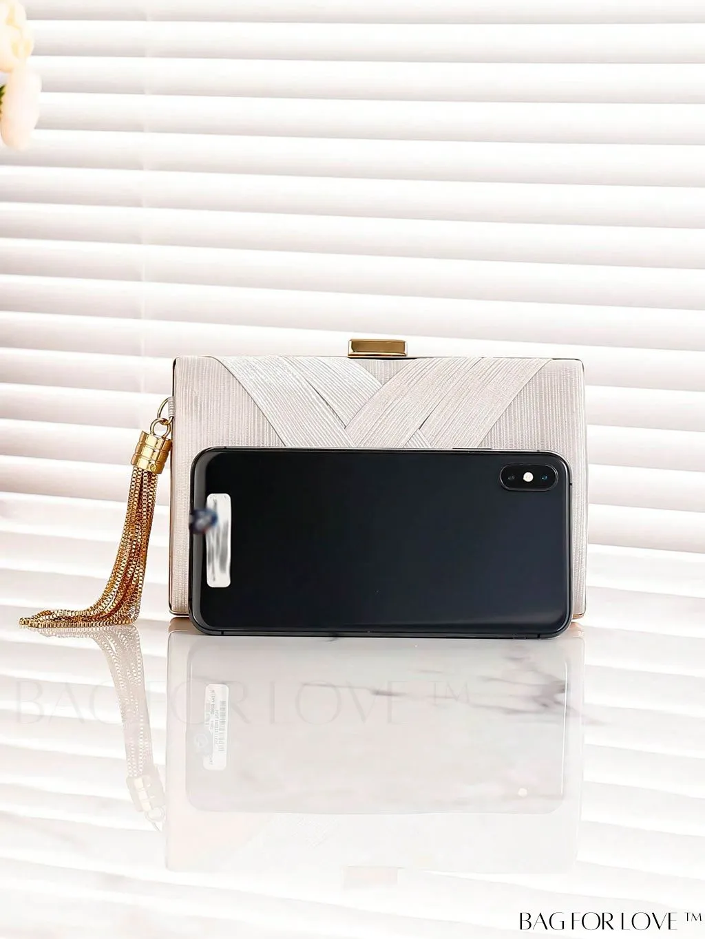 BagForLove - Chic Mini Chain Box Bag with Braided Detail and Tassel Accent