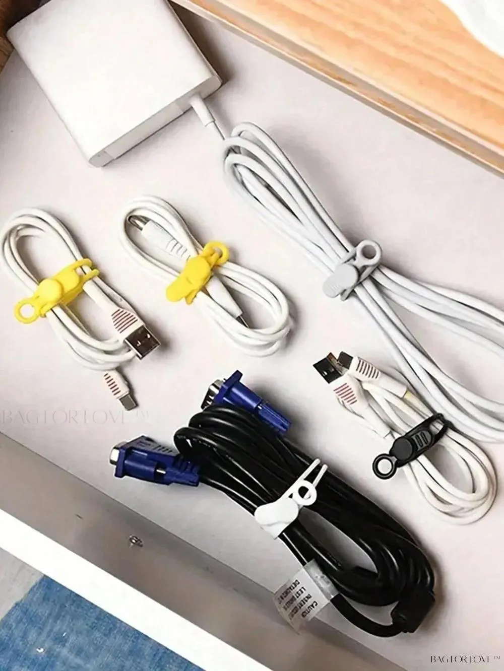 BagForLove - College Essentials Adaptable Cable Ties for Desk Organization
