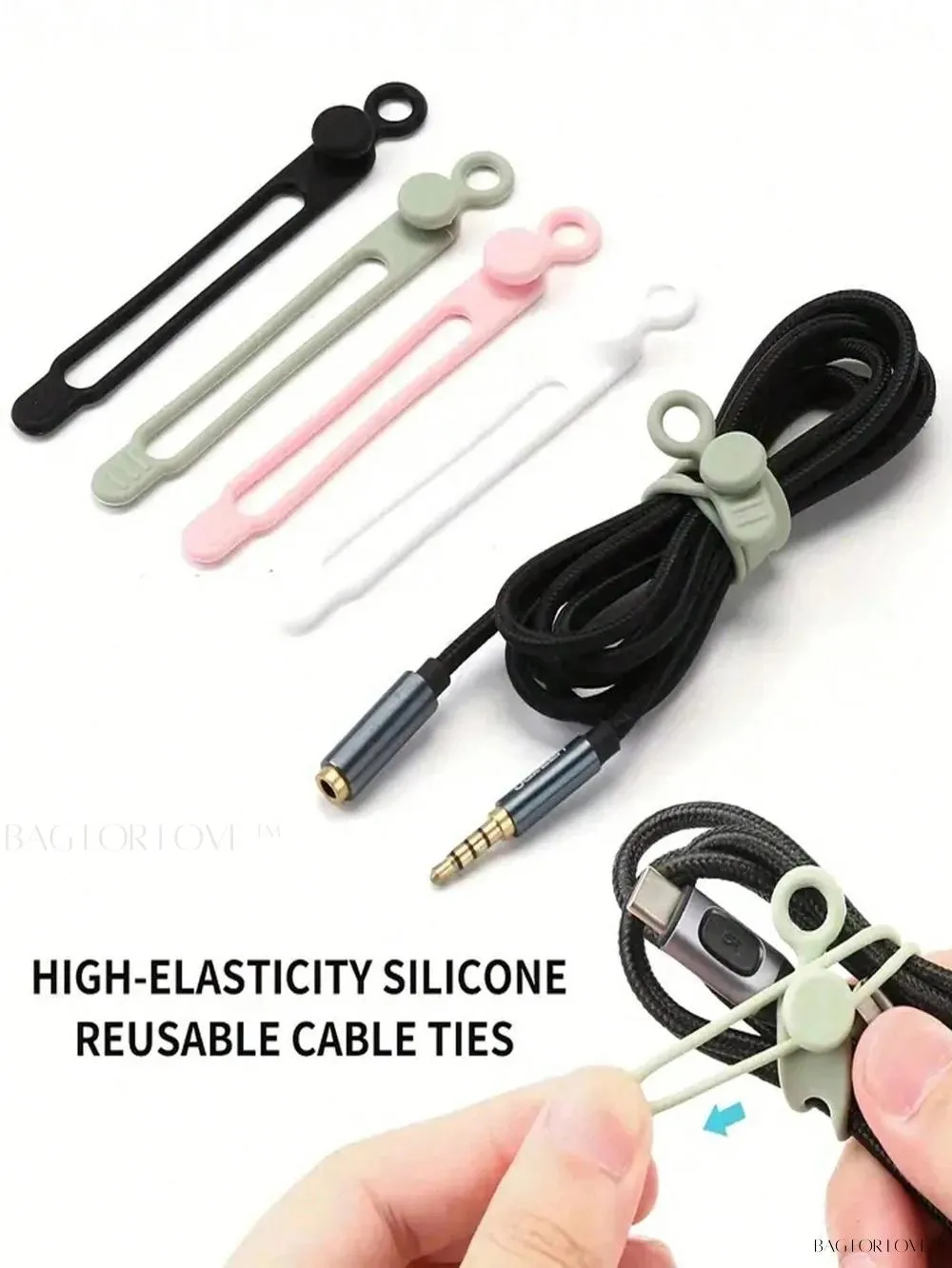 BagForLove - College Essentials Adaptable Cable Ties for Desk Organization