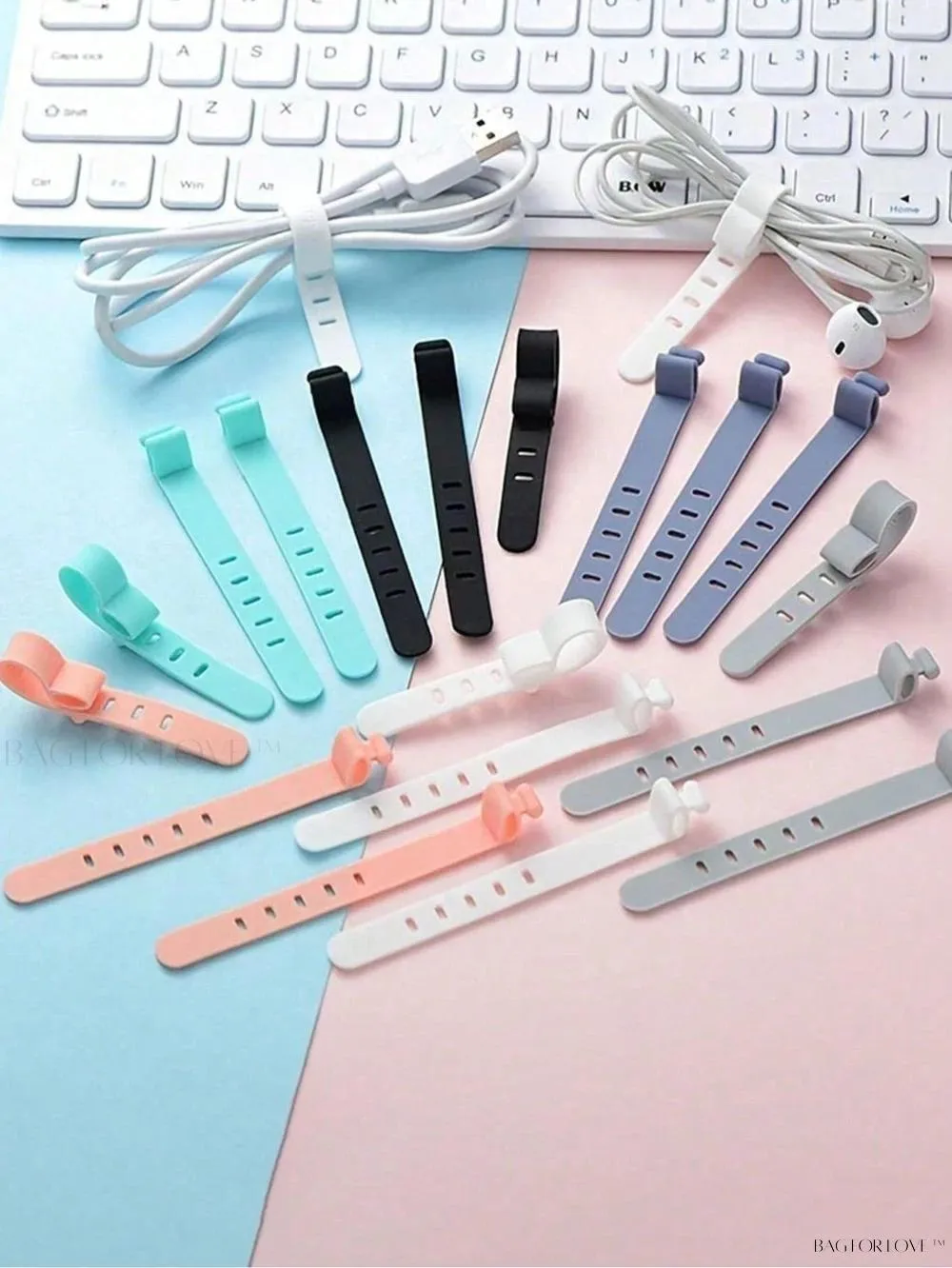 BagForLove - College Essentials Adaptable Cable Ties for Desk Organization