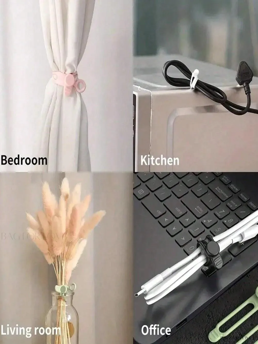 BagForLove - College Essentials Adaptable Cable Ties for Desk Organization