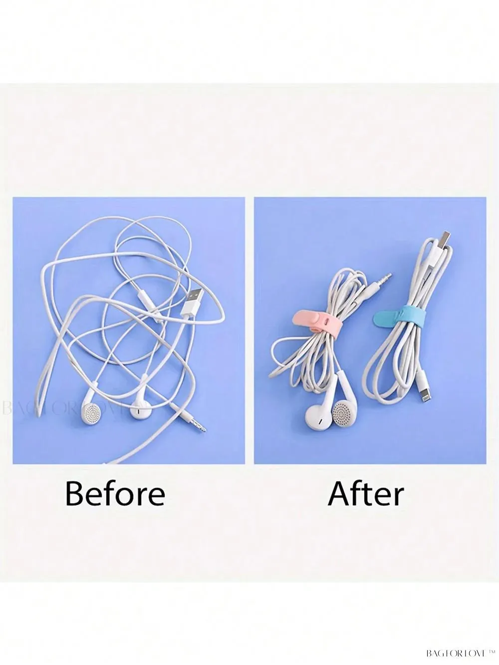 BagForLove - College Essentials Adaptable Cable Ties for Desk Organization