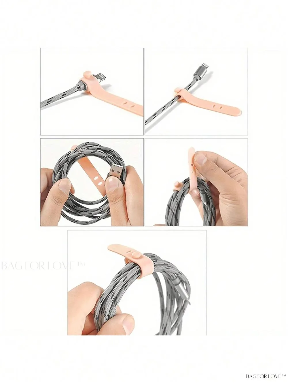 BagForLove - College Essentials Adaptable Cable Ties for Desk Organization
