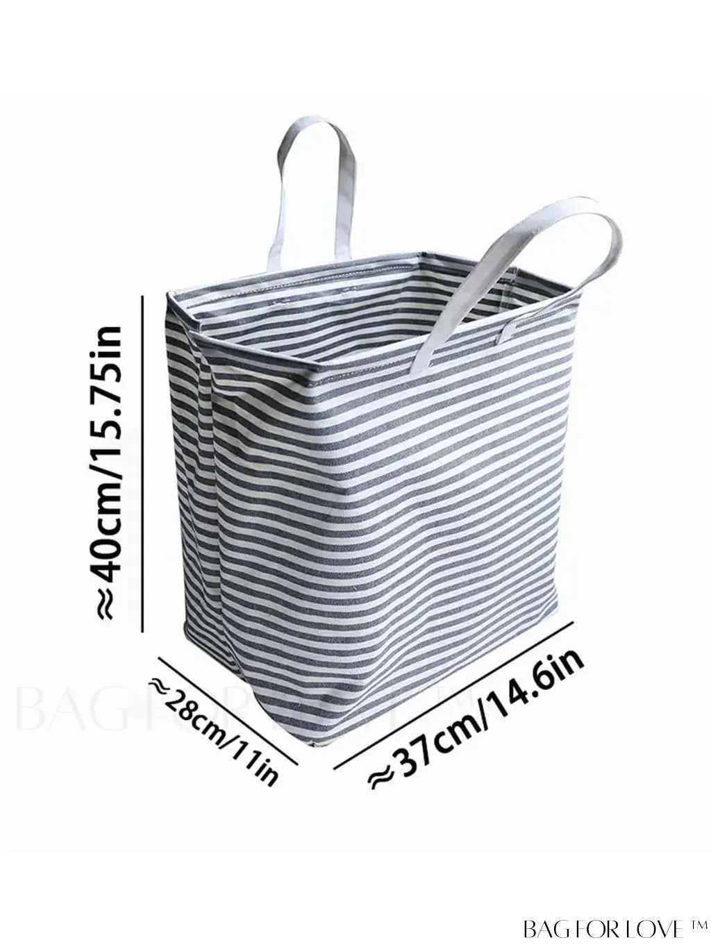 BagForLove - Portable Waterproof Folding Storage Basket for Dirty Clothes & Sundries, Coated Striped Design