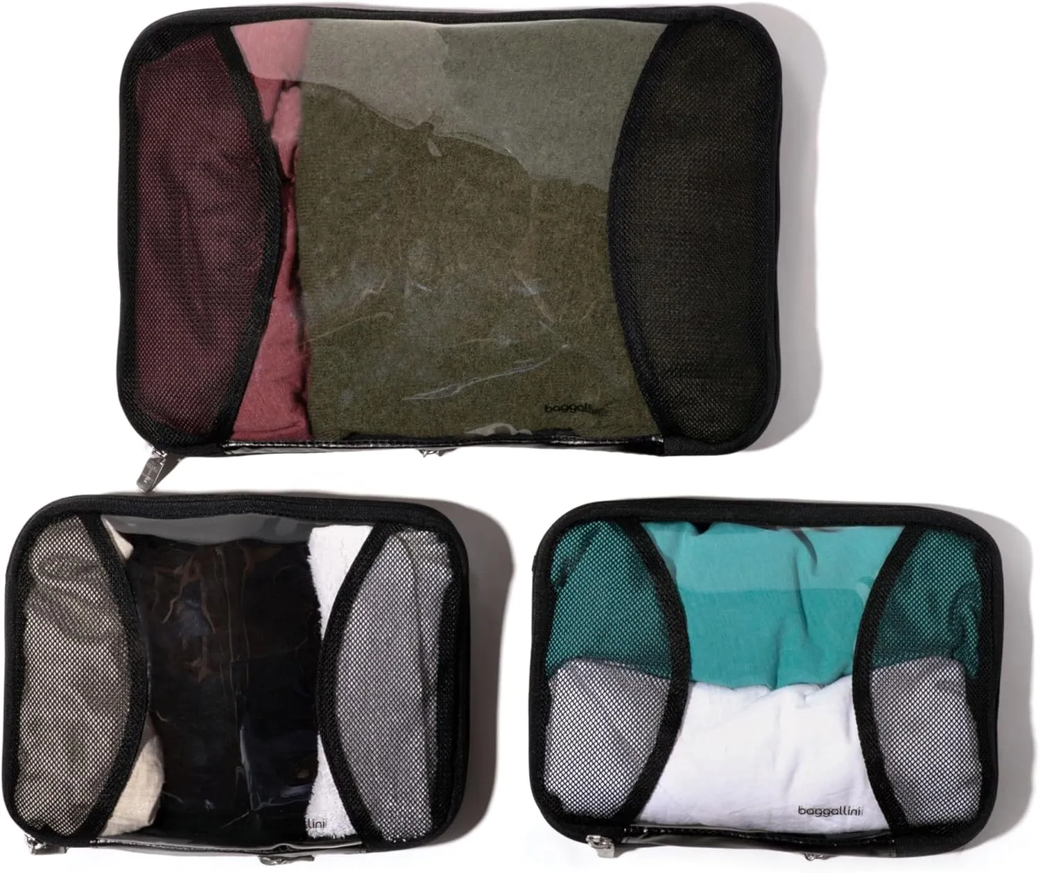 Baggallini Compression Cube 3-piece set - Lightweight Compression Packing Cubes for Travel