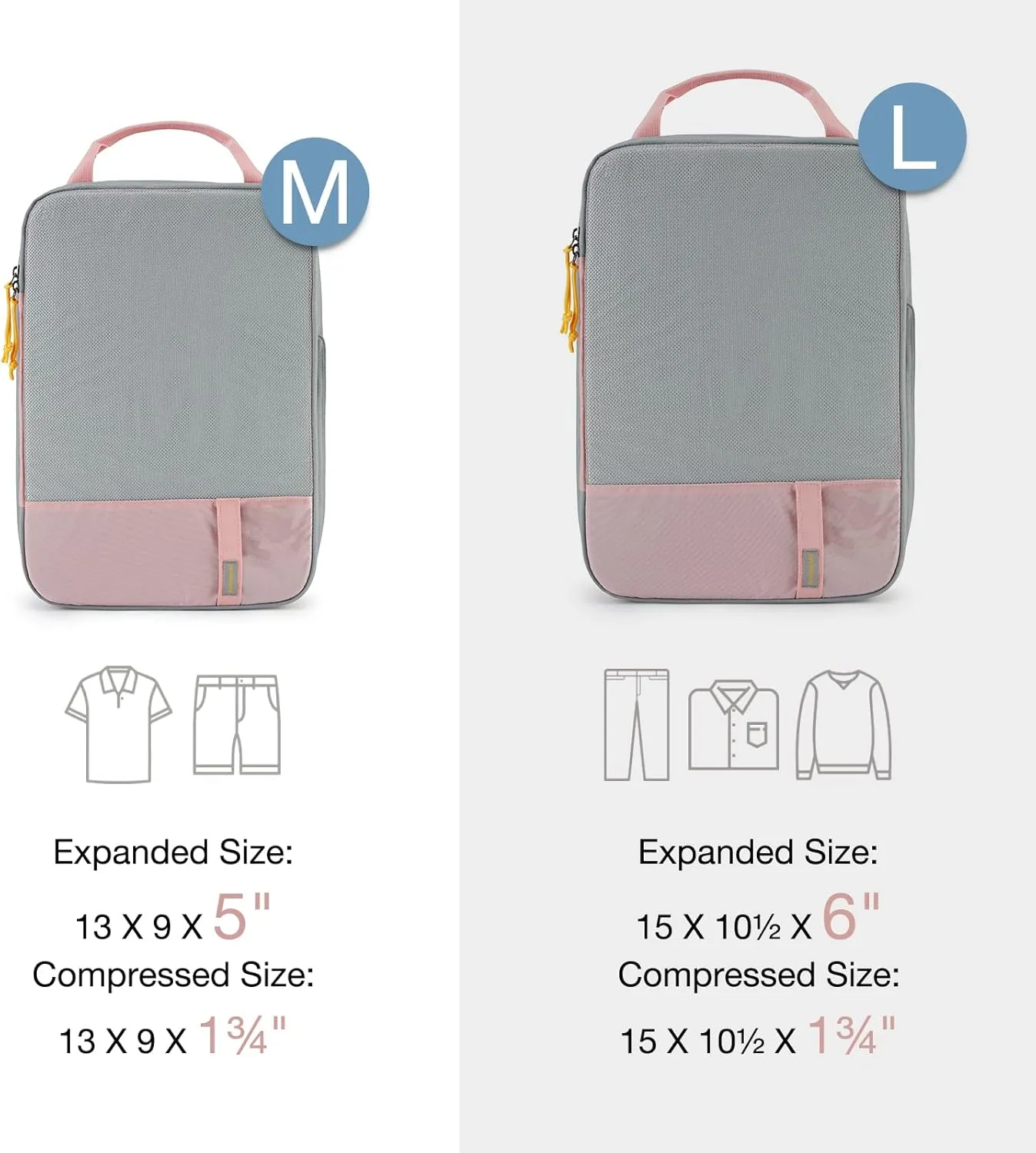 BAGSMART 6 Set Compression Packing Cubes - Lightweight Travel Essentials, Durable Luggage Organizer