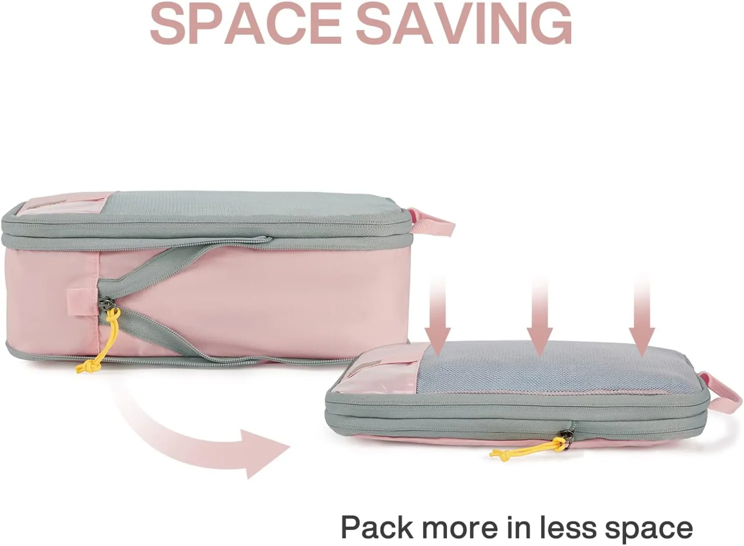 BAGSMART 6 Set Compression Packing Cubes - Lightweight Travel Essentials, Durable Luggage Organizer