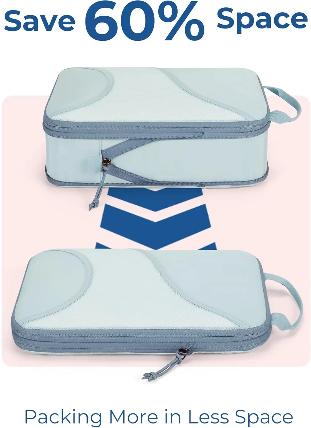 BAGSMART Compression Packing Cubes - 6 Set Travel Packing Cubes for Suitcases, Compression Suitcase Organizers with Shoe Bag
