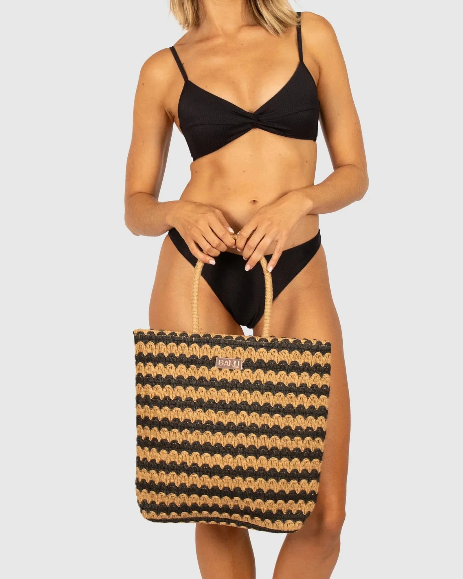 Baku Striped Tote - Natural