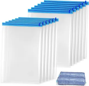 Balacoo Space-saving Travel Accessories 12 Pack Vacuum Seal Bags Compression Travel Bags Easy to Use for Packing